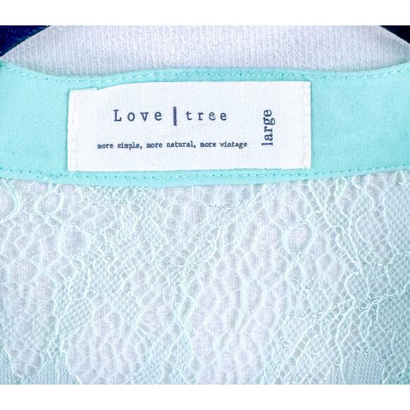 Love Tree- Aqua- Lace Accent Blouse - Women's- Size Large- Spring Blouse - Picture 6 of 8